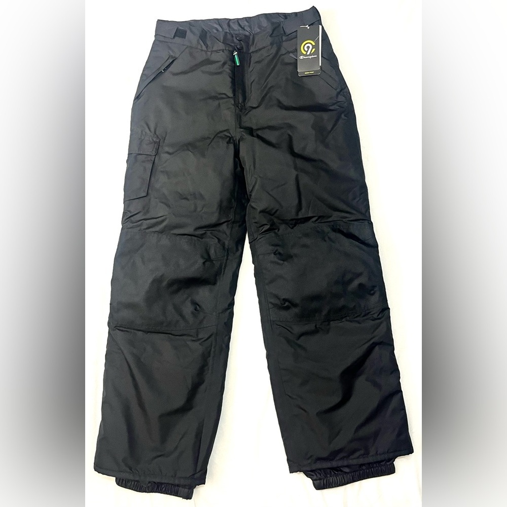 Champion Kids Black Performance Adjustable Waist Water Resistant Snow Pants